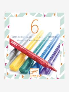 -6 markers met glitters DJECO