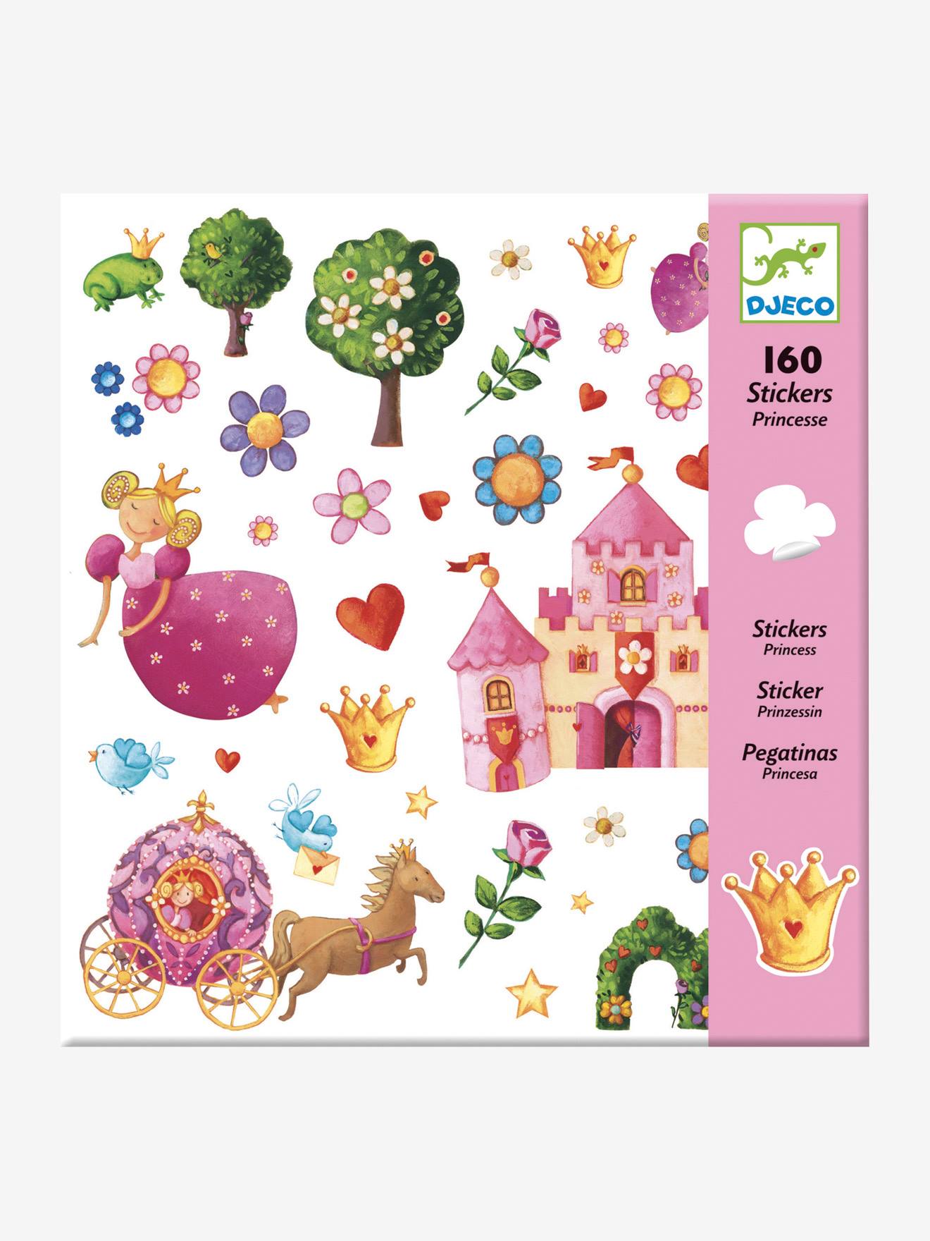 160 stickers Prinses Marguerite DJECO meerdere kleuren