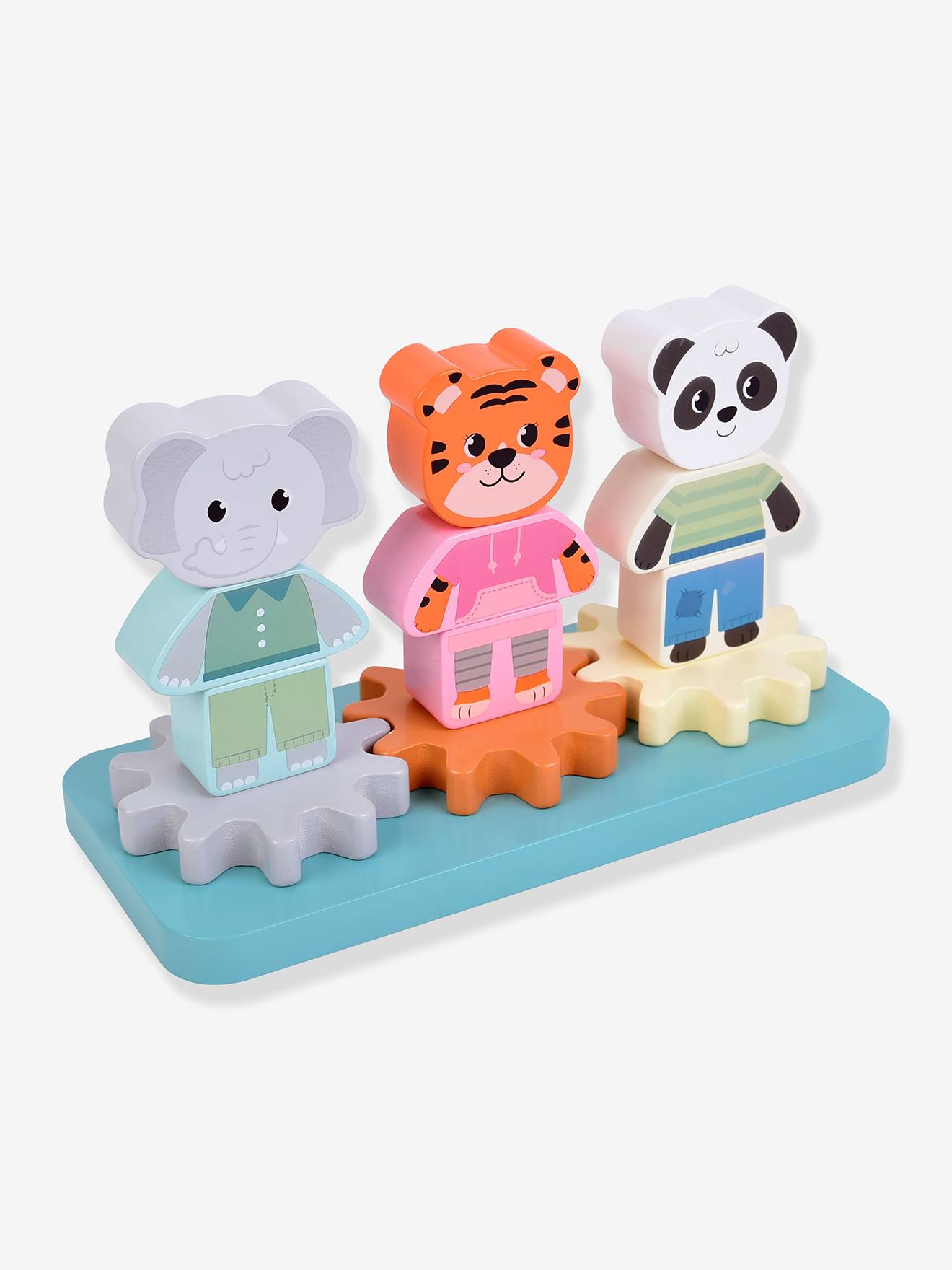 Stapelspel met tandwielen JUNGLE FRIENDS baby SMALL FOOT meerkleurig