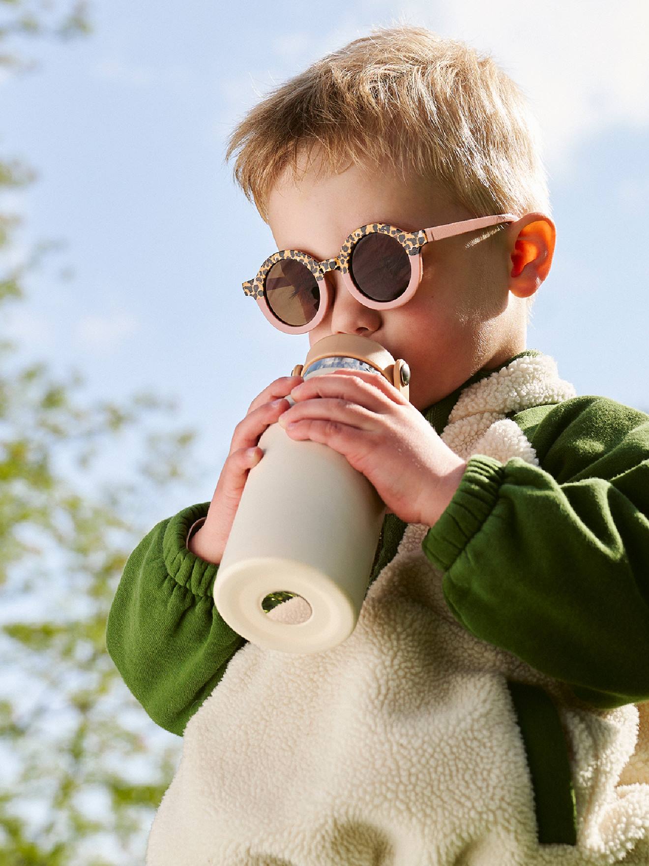 Roestvrijstalen fles Little Explorer beige