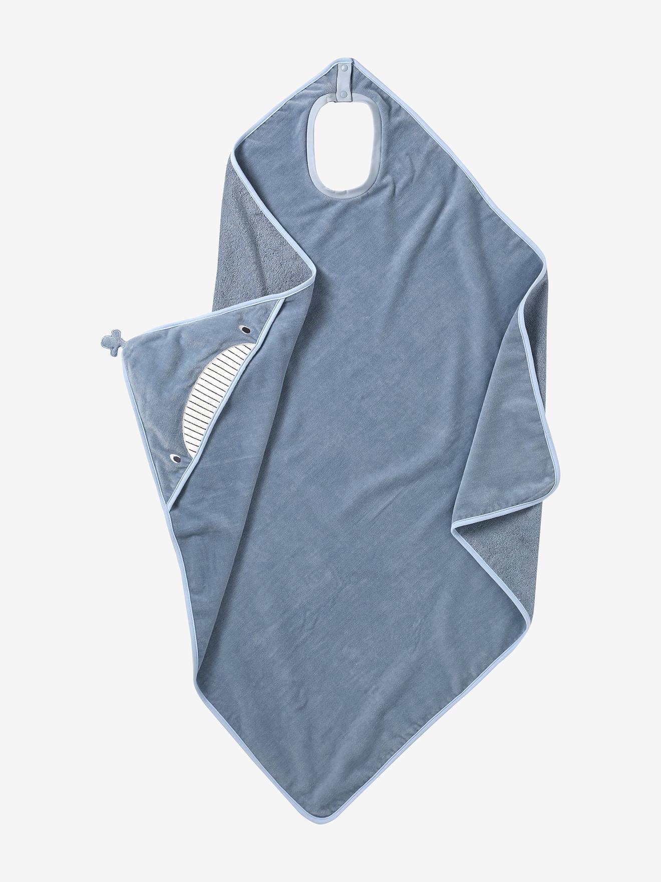 Badcape ouder/baby grijsblauw
