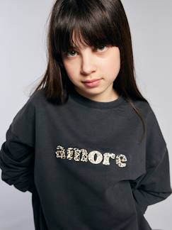 Meisje-Oversized sweatshirt met luipaardprint voor meisjes JONEN