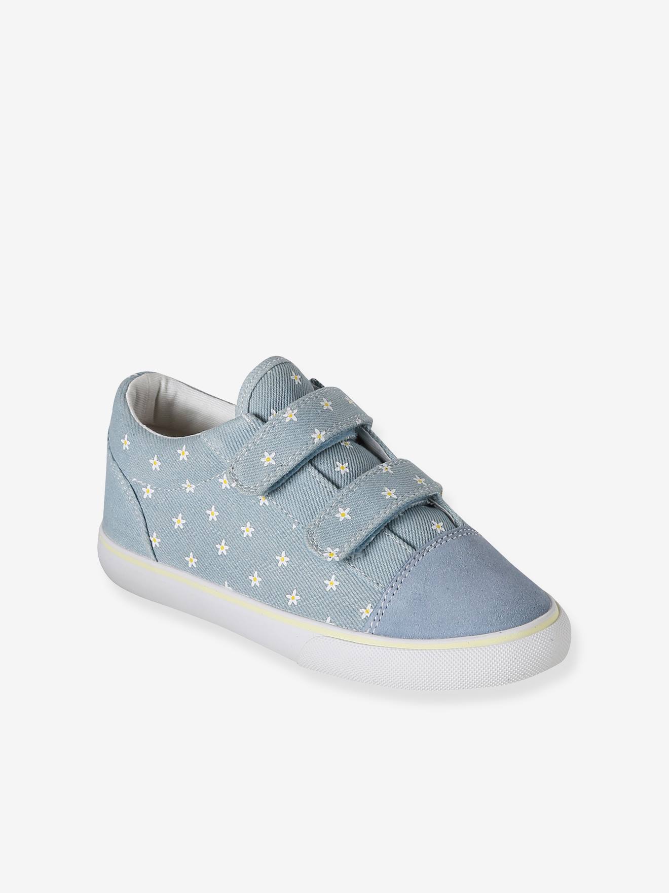 Synthetische baskets voor baby's met klittenband jeansblauw