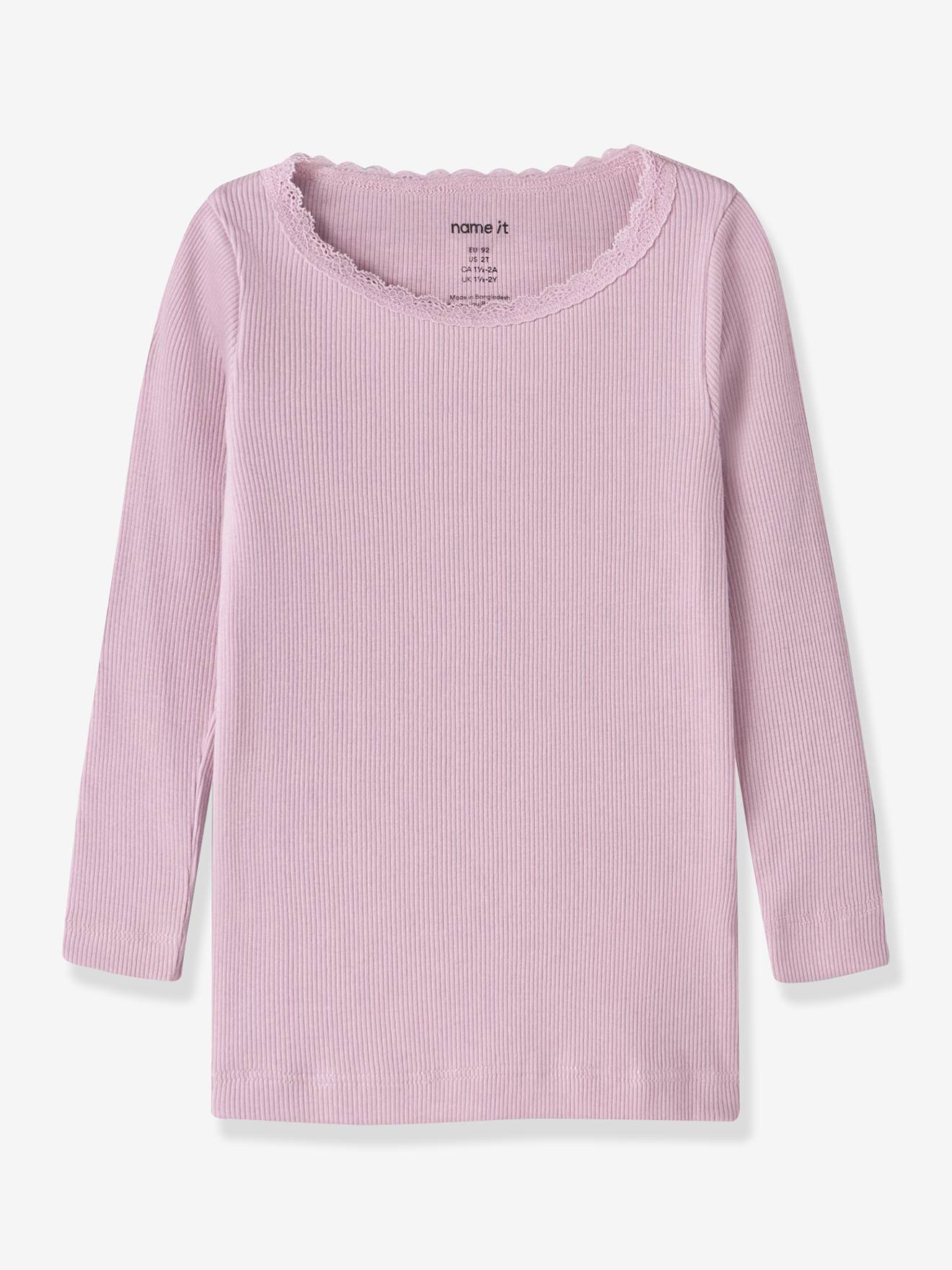 T-shirt met lange mouwen NMFKAB meisje NAME IT zachtpaars