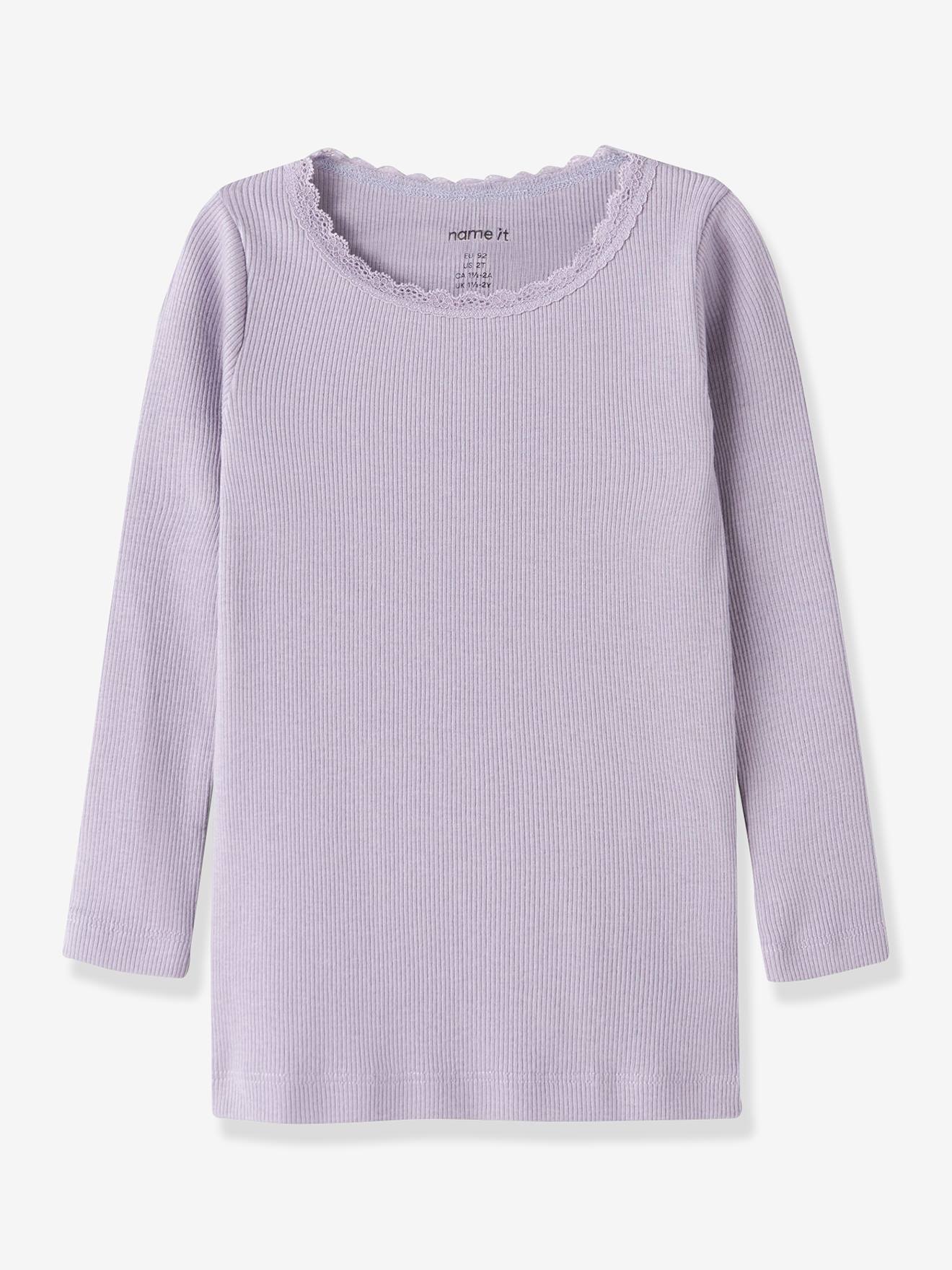 T-shirt met lange mouwen NMFKAB meisje NAME IT lila (poederkleur)