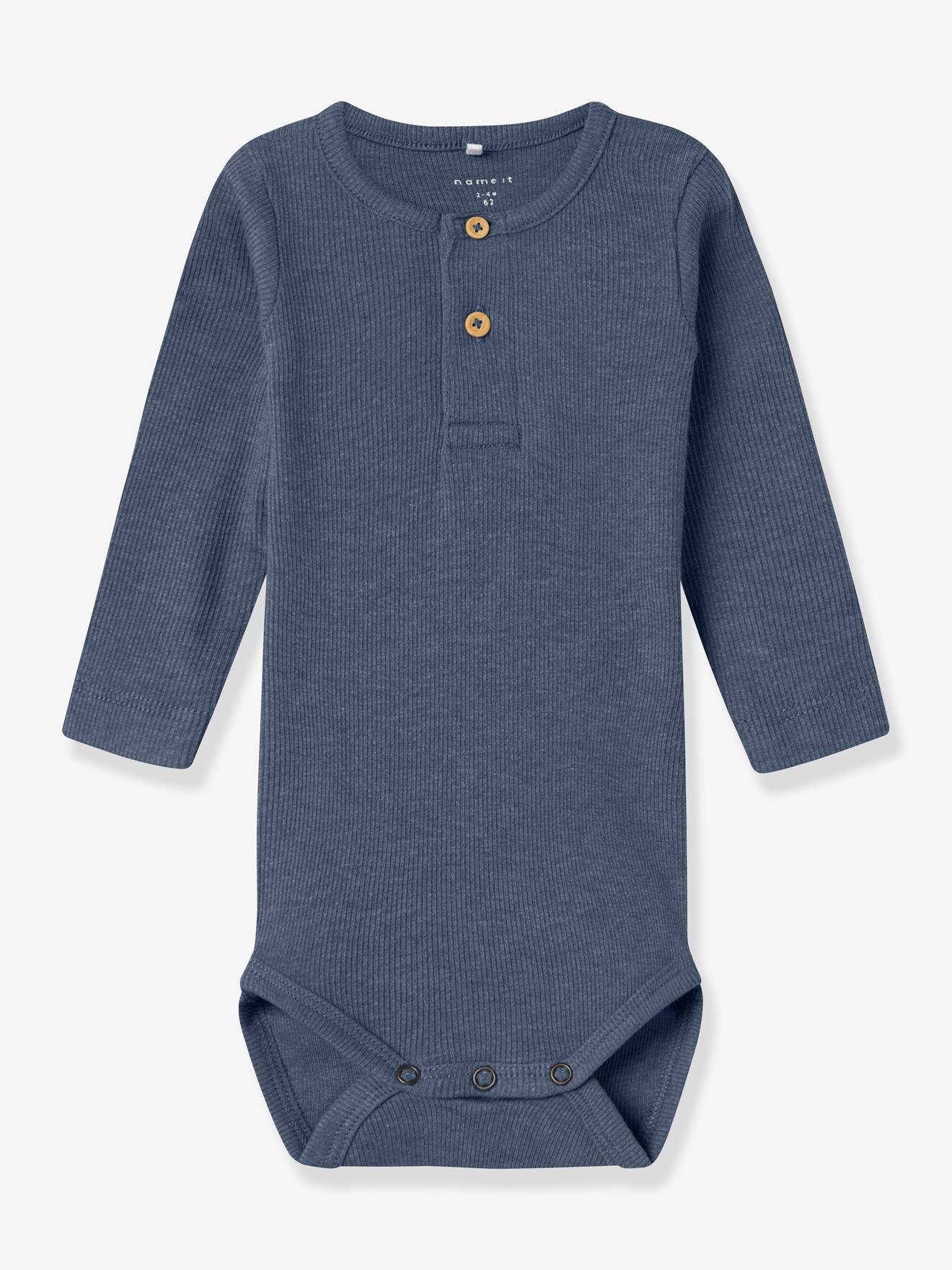 Body met lange mouwen NBFKAB baby jongen NAME IT gemêleerd blauw