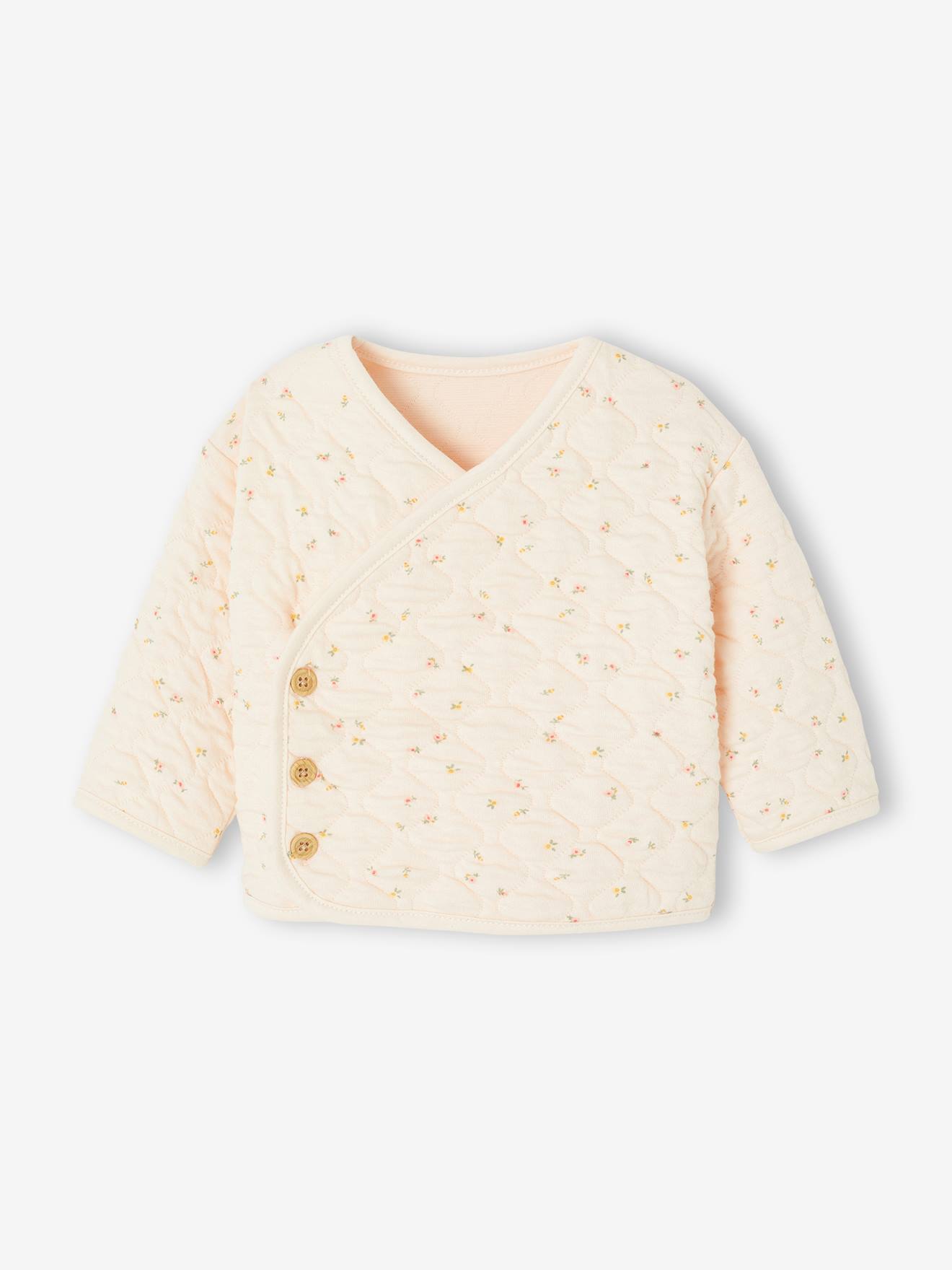 Cardigan met gekruiste opening voor pasgeborenen vanille