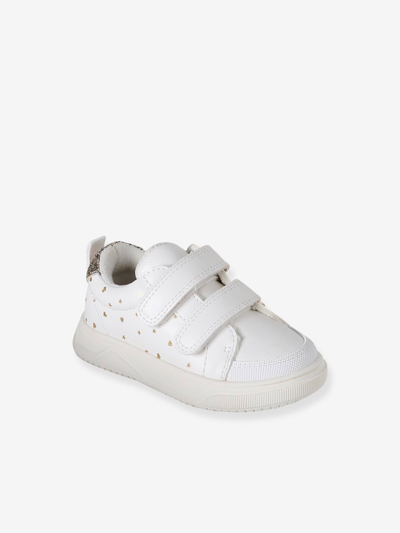 Baby baskets met klittenband wit, bedrukt