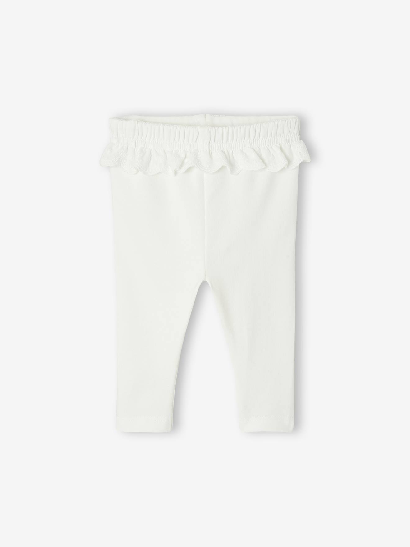 Jersey legging voor pasgeboren meisjes ecru