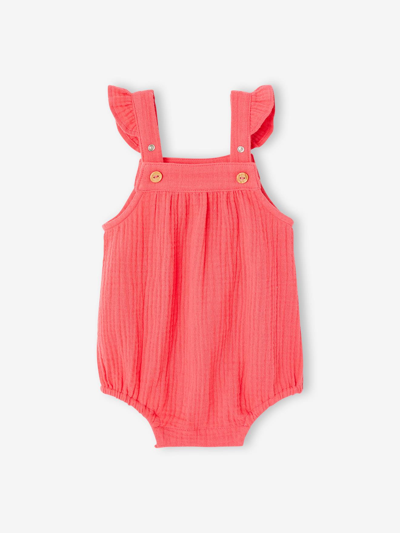 Babypakje voor pasgeboren meisjes van katoenen mousseline framboos