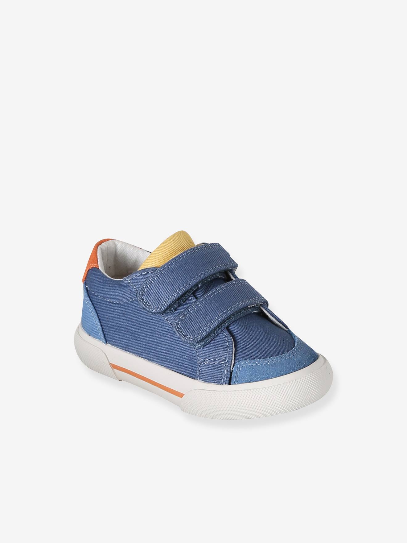 Synthetische baskets voor baby's met klittenband veel blauw
