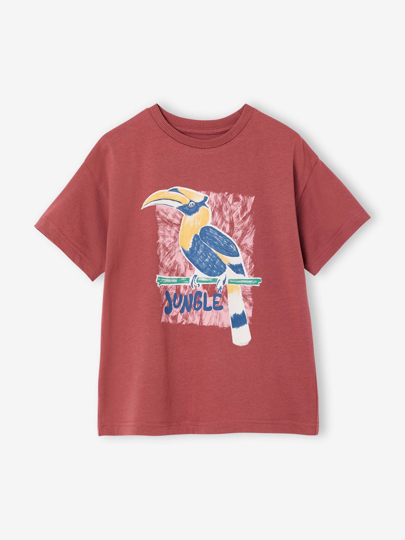 T-shirt jongens korte mouwen terracotta