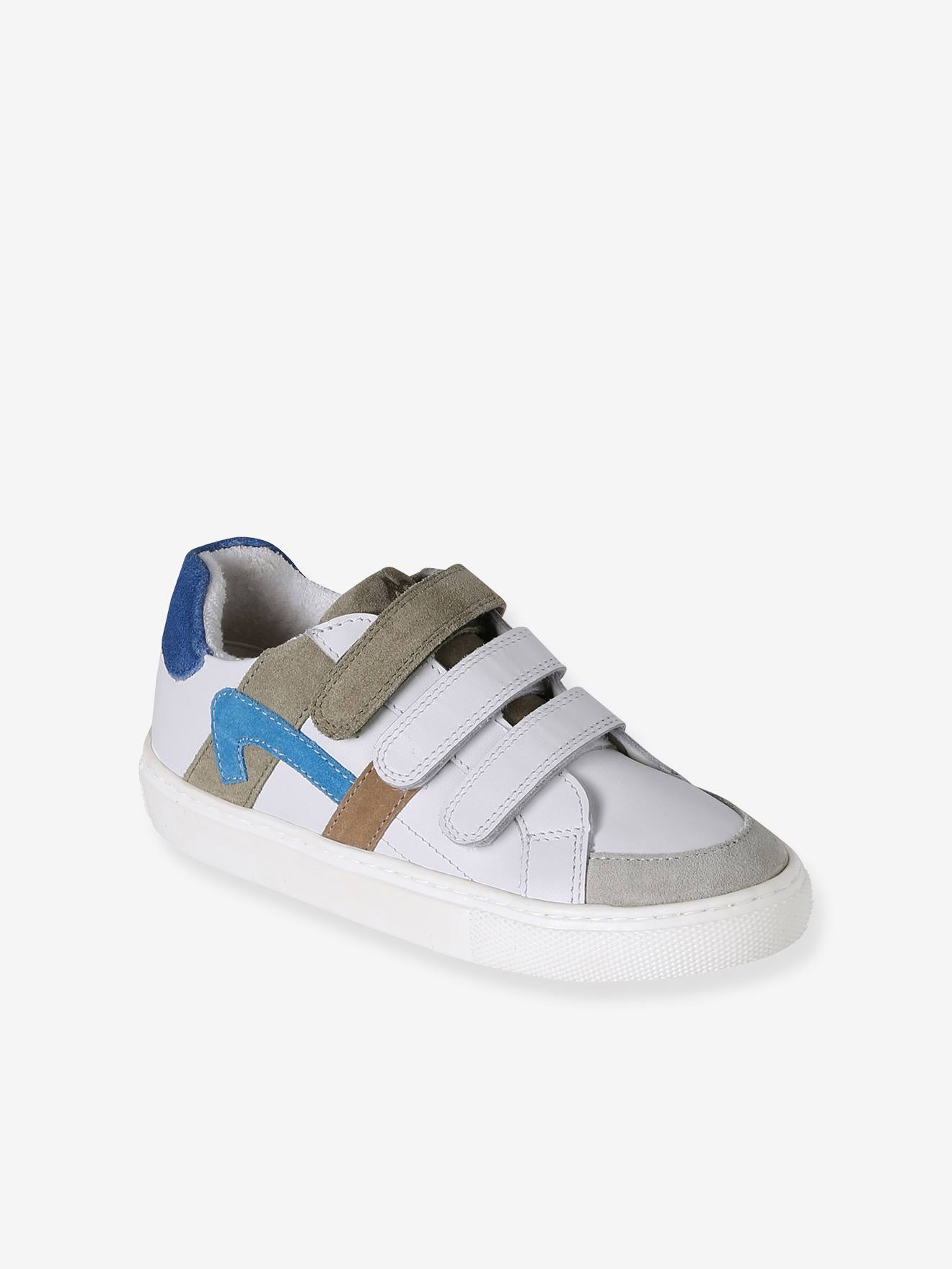 Baskets met klittenband van leer voor kinderen veel wit