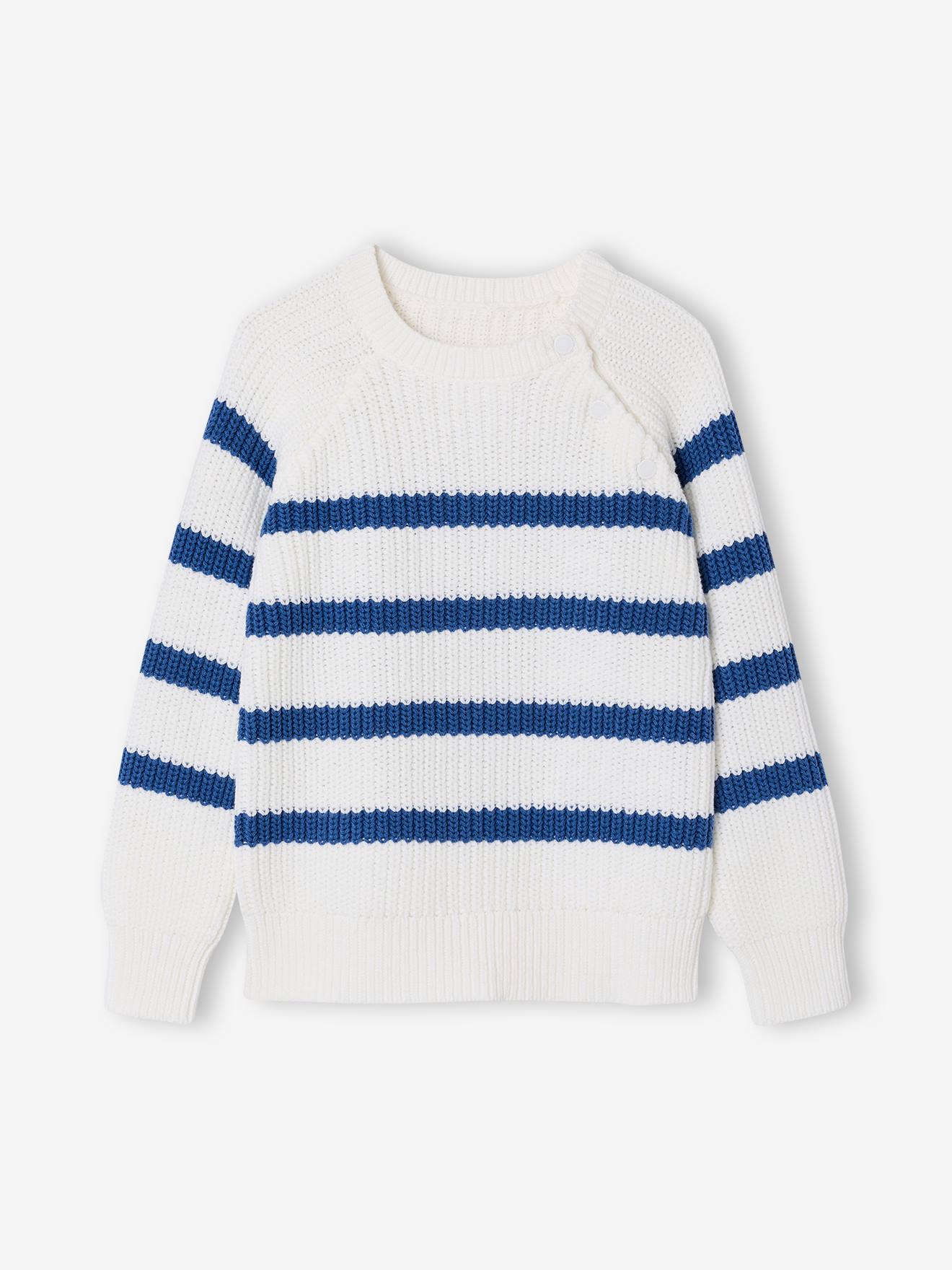 Gestreepte jongenstrui middenblauw