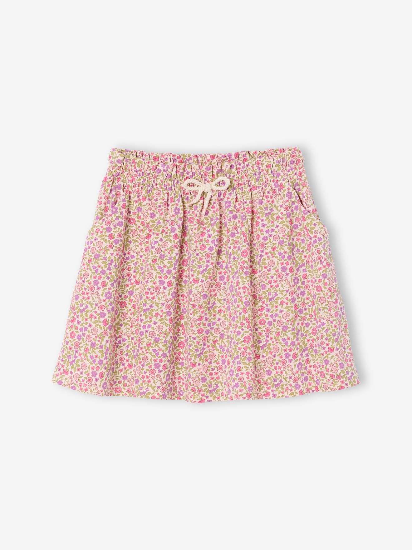 Meisjesrok met print lichtroze