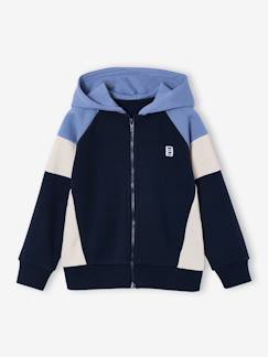 Jongens-Sweater met rits jongen met capuchon coloblock