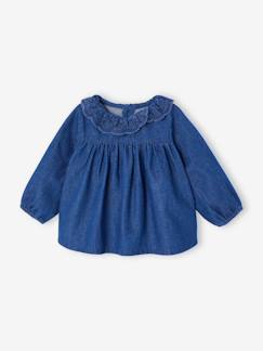 Blouse voor babymeisjes van denim  - vertbaudet enfant