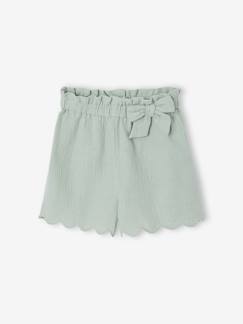 Meisje-Short met ruches voor meisjes van katoenen gaas