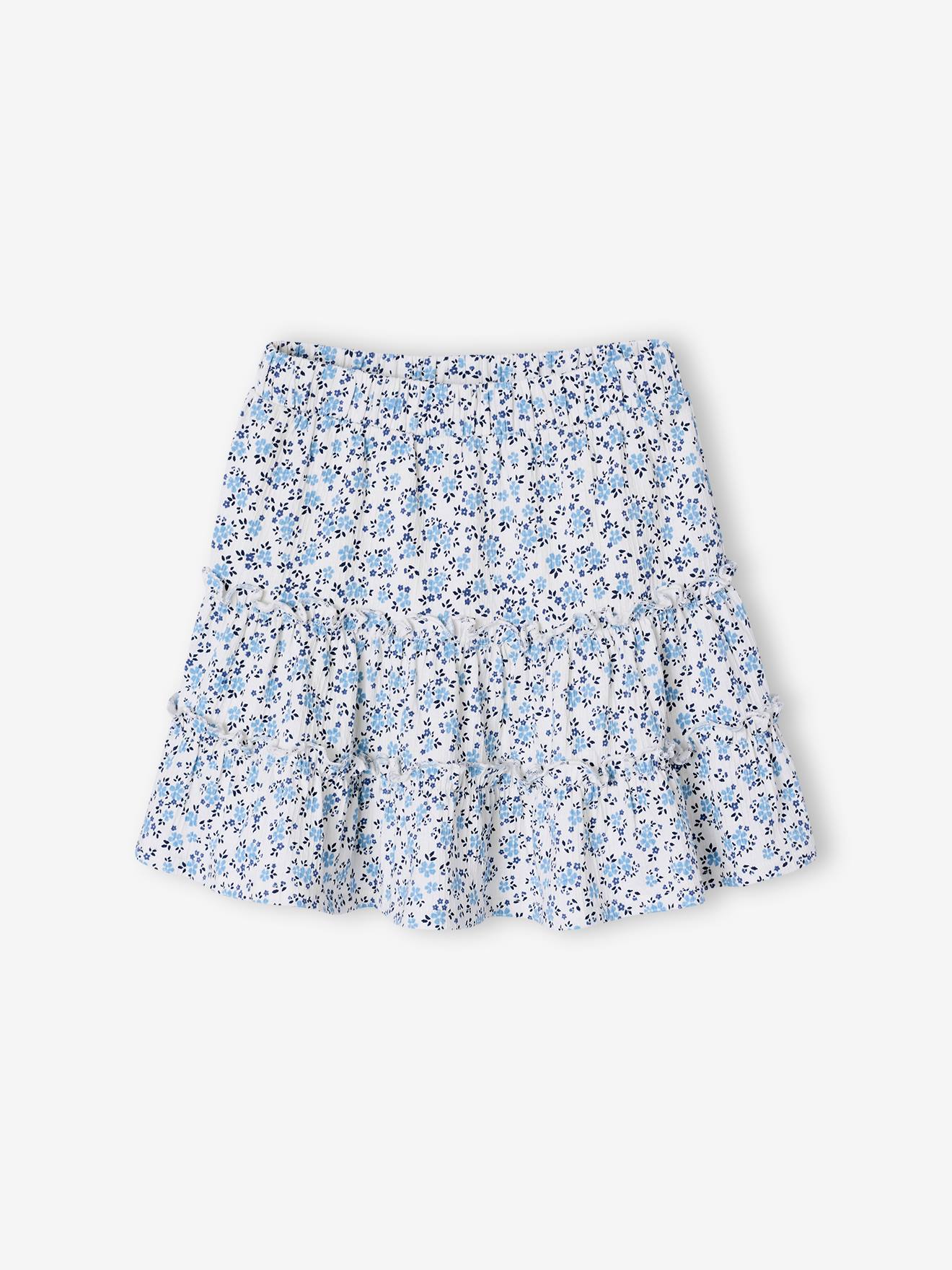 Meisjes rok short van jersey ecru