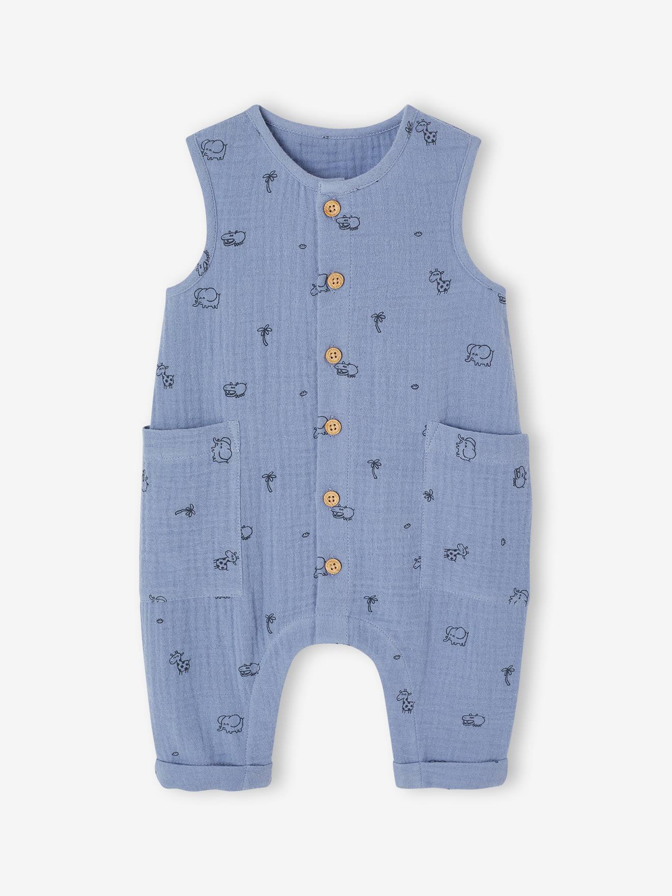 Boxpakje van katoengaas blauw