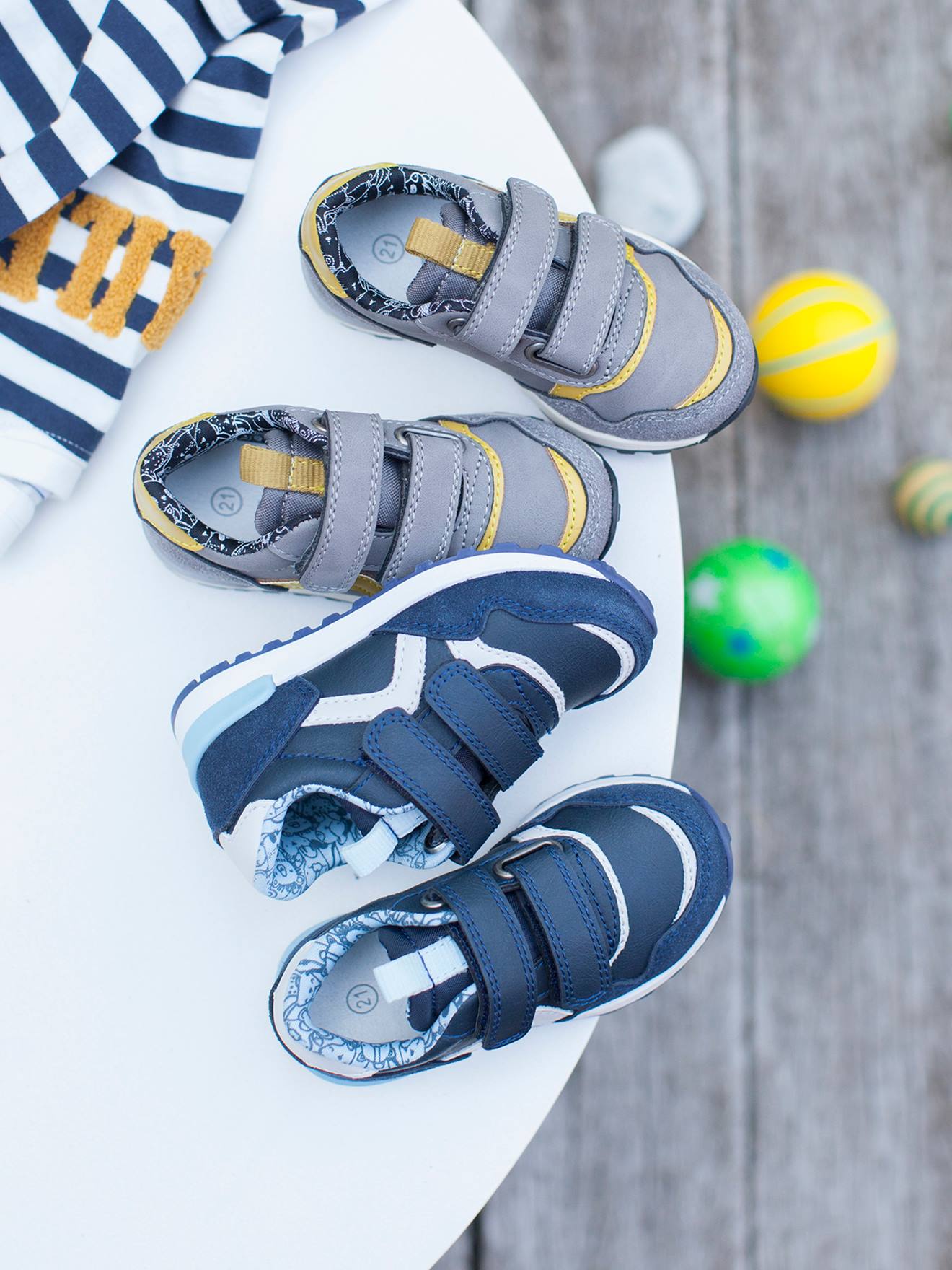 Klittenband sneakers babyjongen running stijl grijs