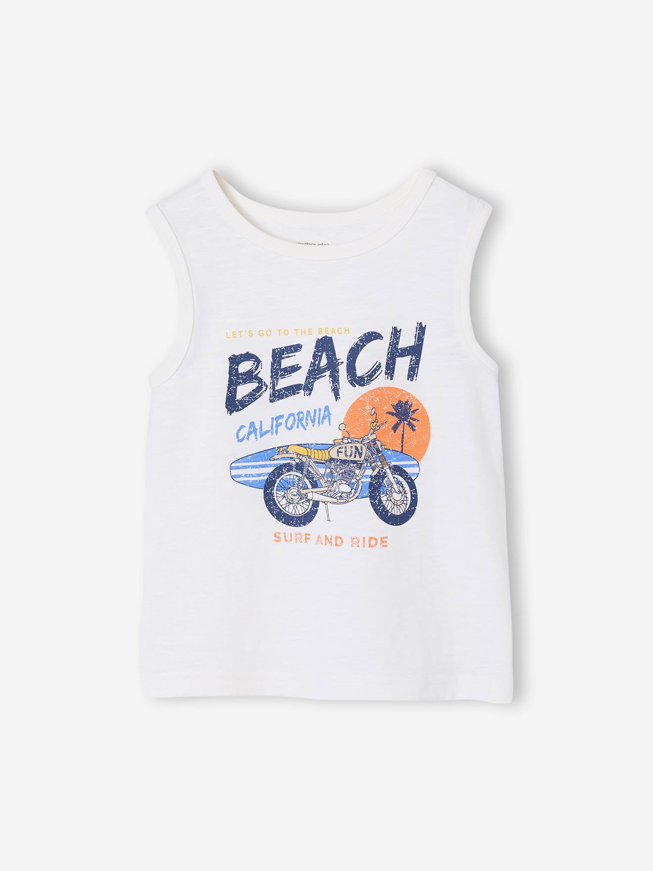 Bedrukt hemdje "California" ecru
