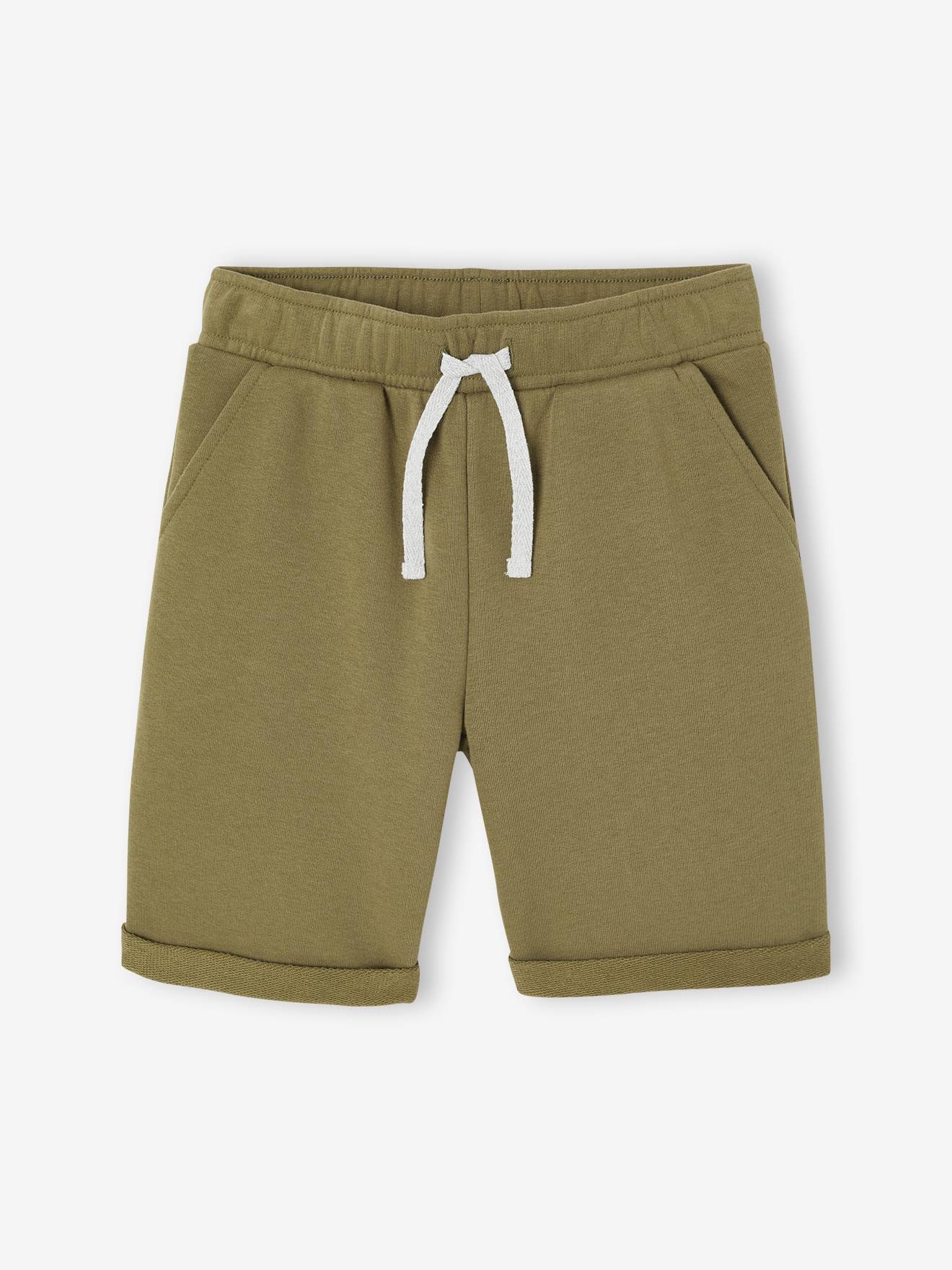 Jongensbermuda van molton kaki