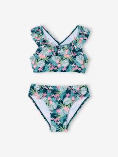 2-delig badpak voor meisjes met bloemenprint  - vertbaudet enfant