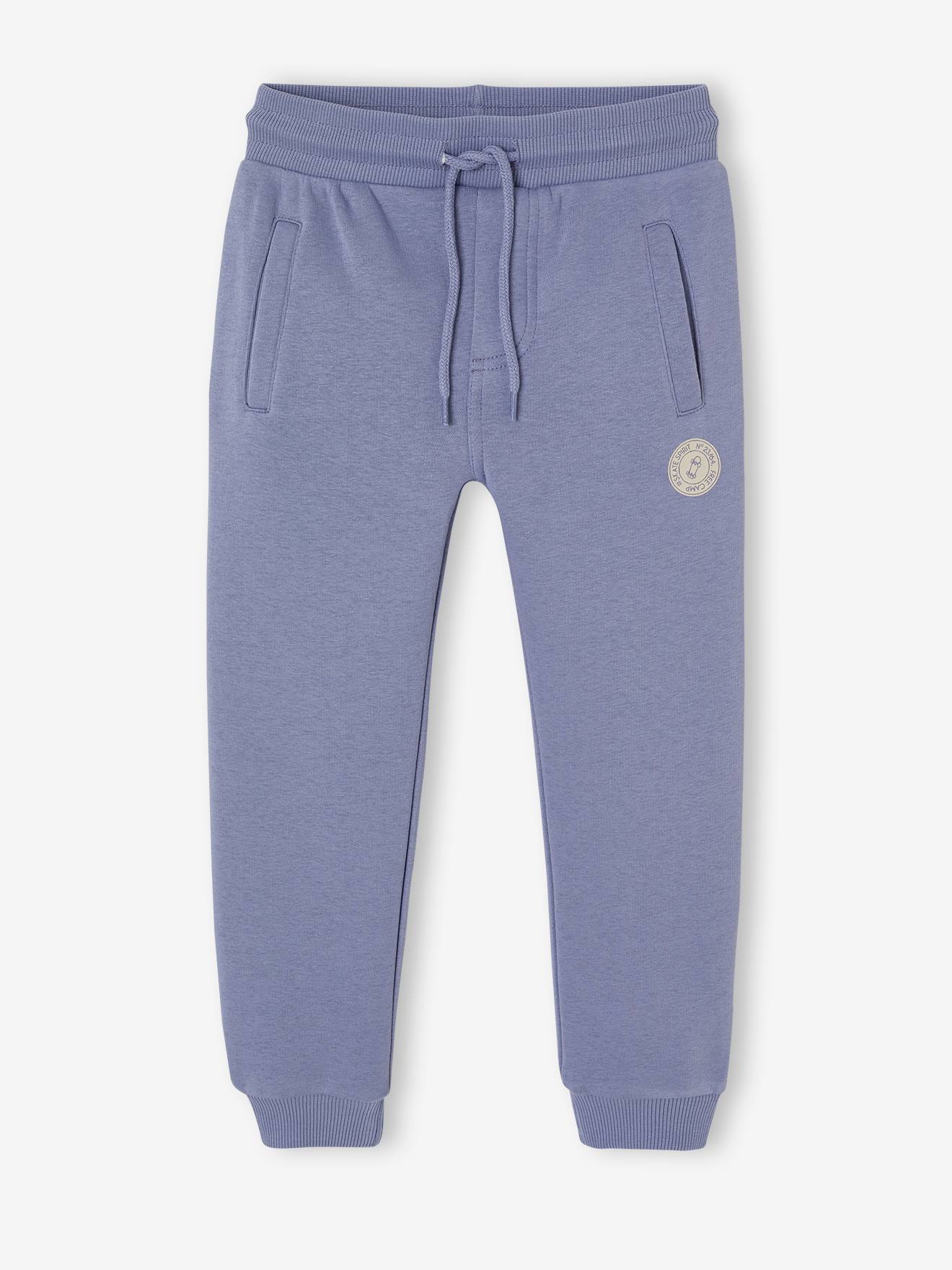 Joggingbroek van molton jongens middenblauw