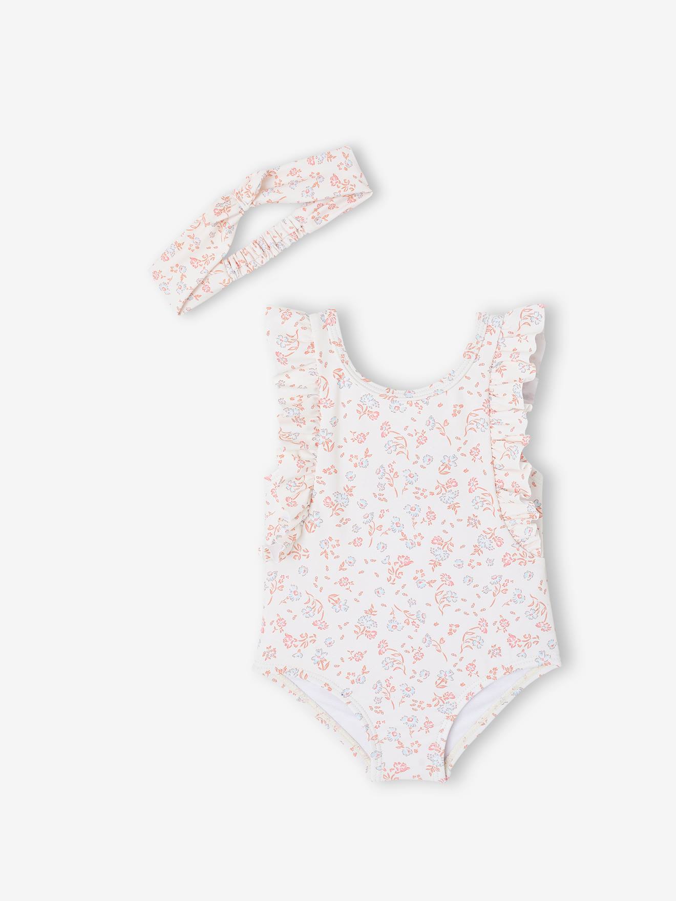 Babyset badpak en heupband ecru