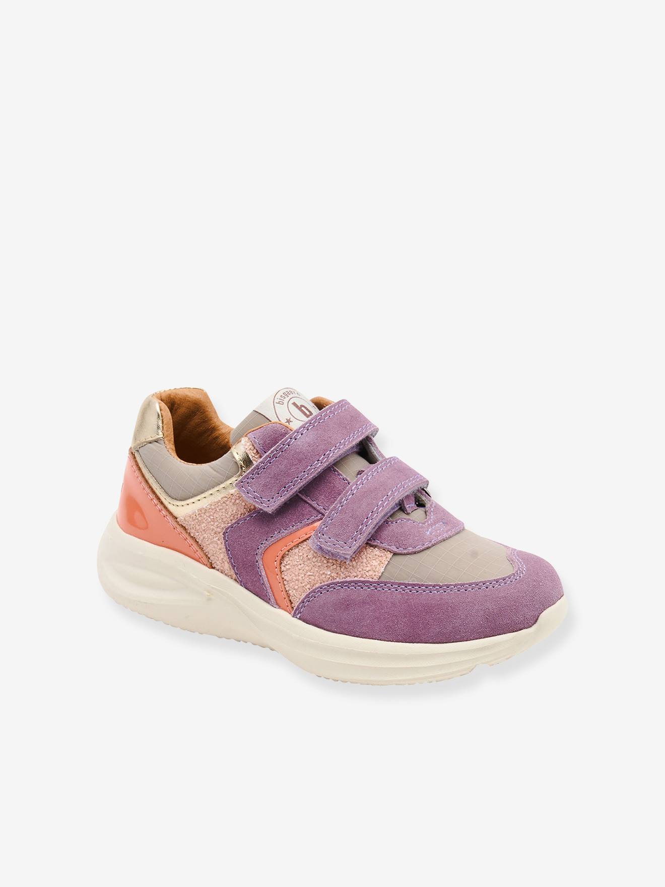 YUKI baskets met glitterdetails, klittenbandsluiting en veters, meisje BISGAARD lila