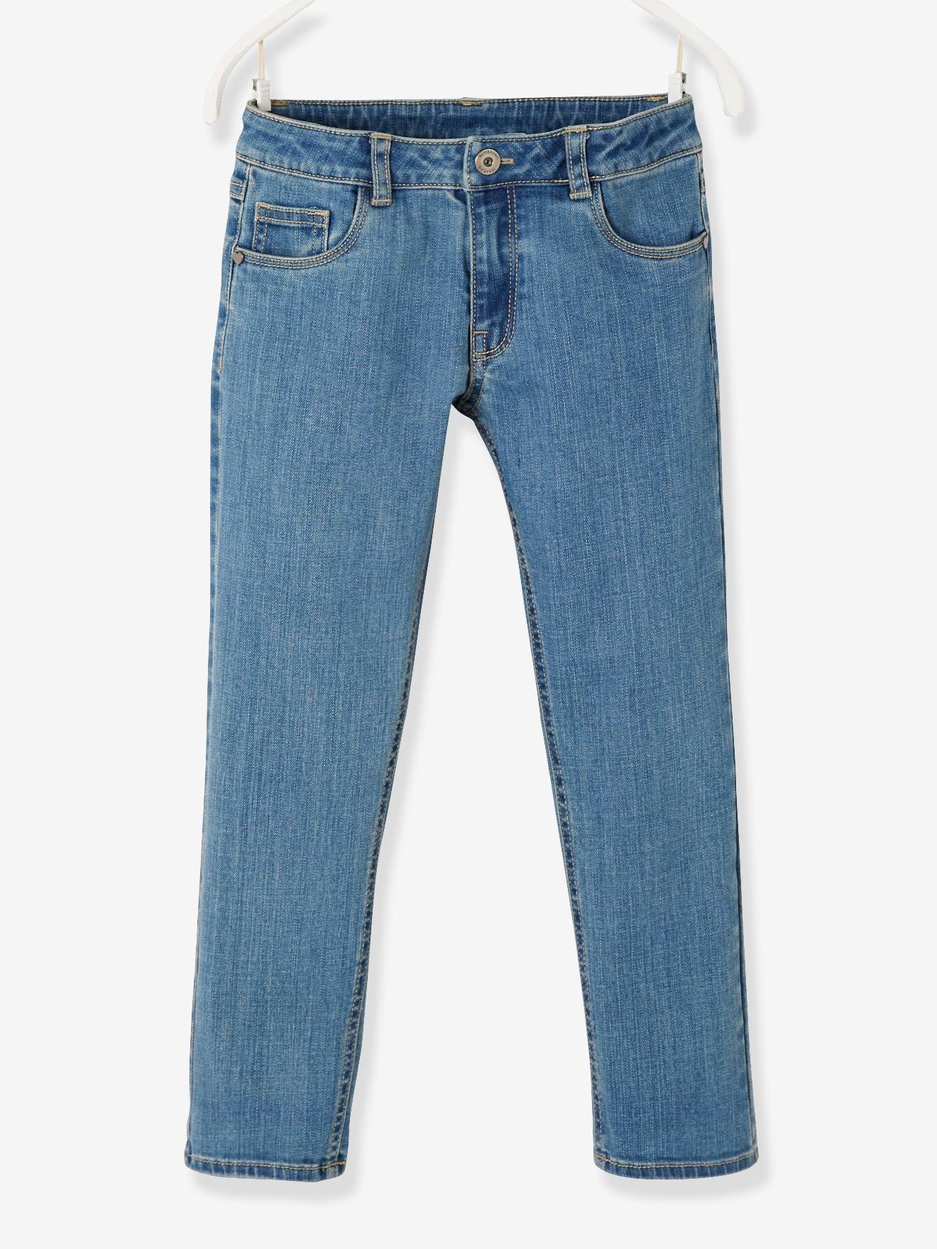 Rechte jeans voor meisjes verstelbaar bij de heupen LARGE denim stone