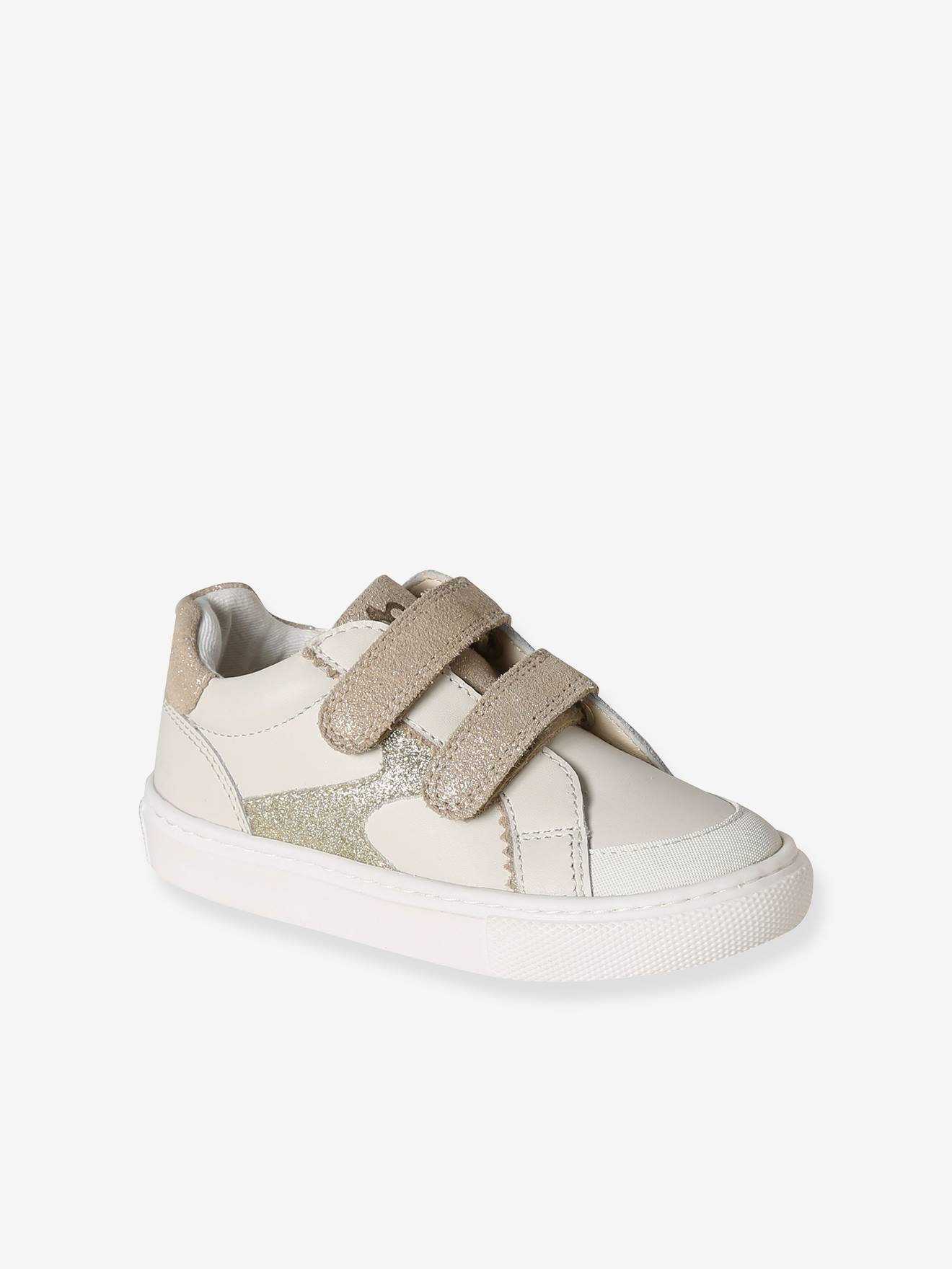 Gekraakte leren kindermanden, kleutercollectie wit, bedrukt