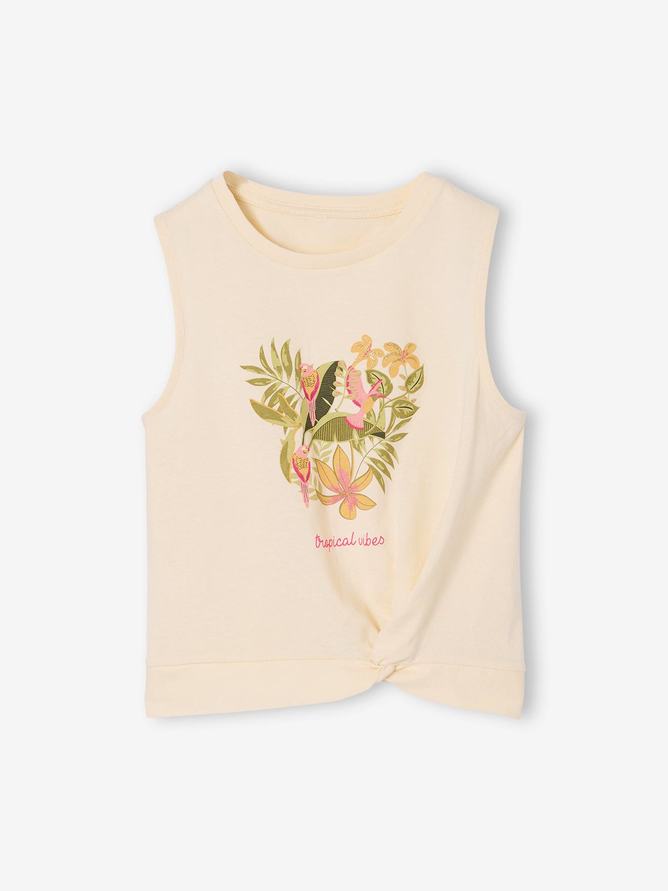 T-shirt voor meisjes met print ecru