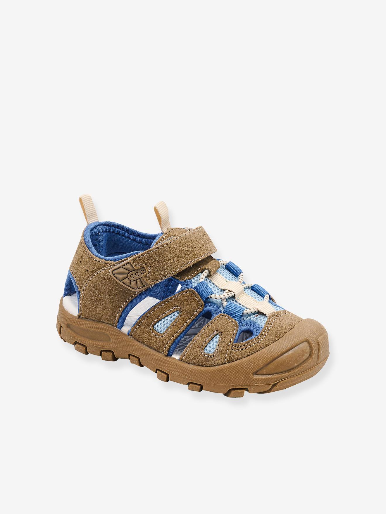 PARKER sandaal van suède en neopreen voor kinderen BISGAARD cappuccino