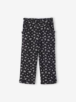 Meisje-Driekwartsbroek voor meisjes met bloemenprint in katoengaas