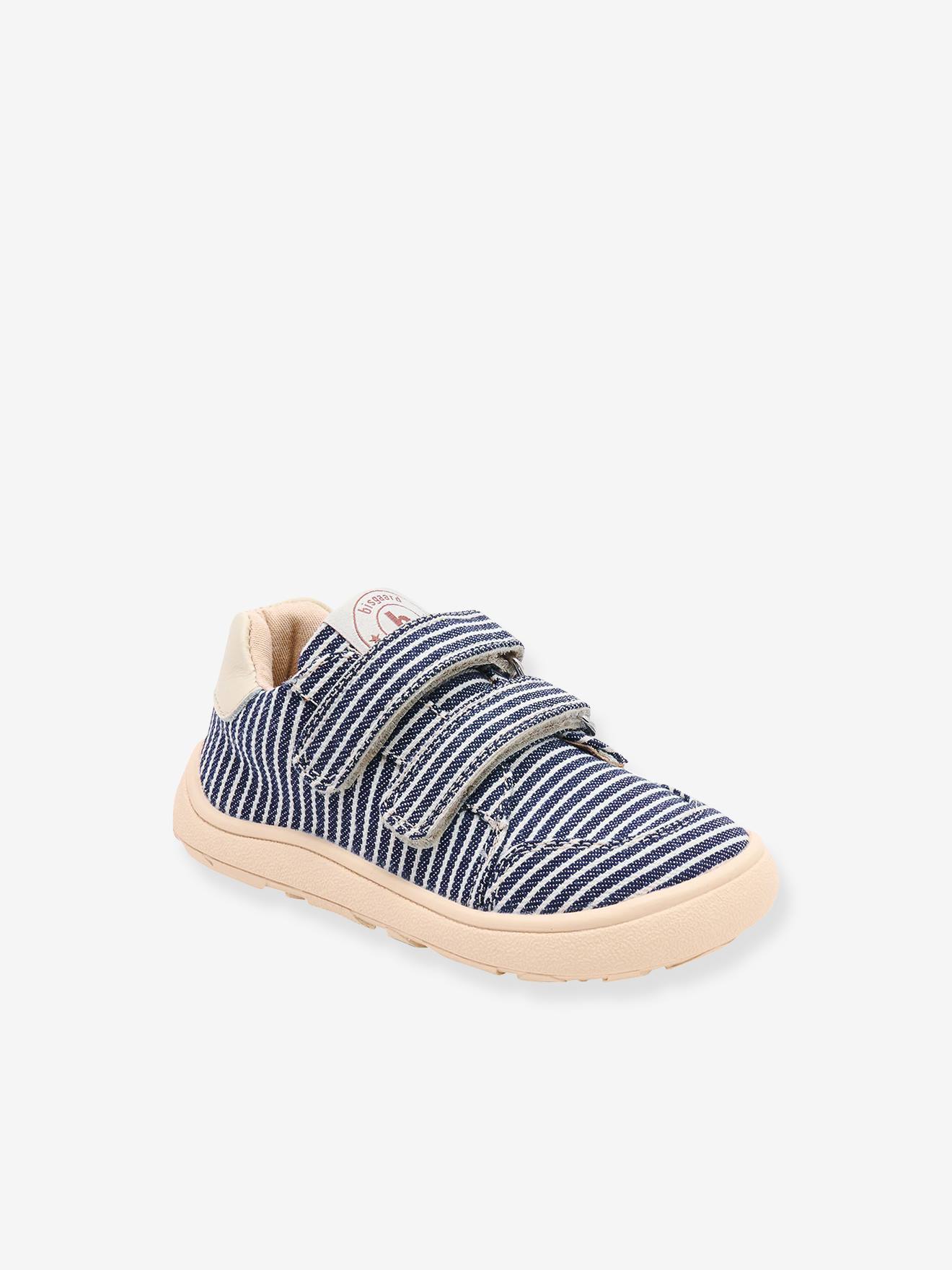 SKIPPER blotevoeten baskets met klittenbandsluiting voor kinderen BISGAARD marineblauw, gestreept