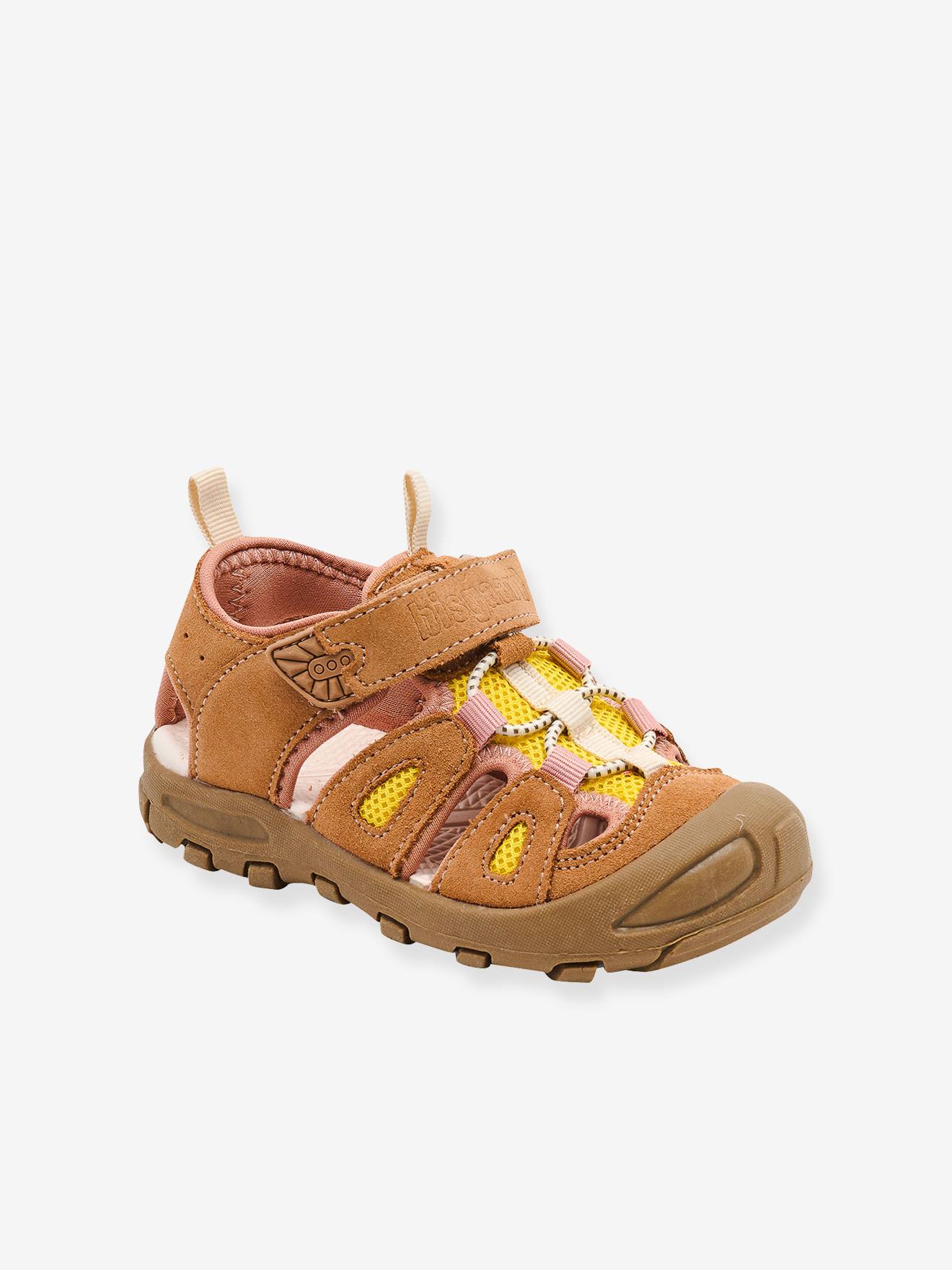 PARKER sandaal van suède en neopreen voor kinderen BISGAARD kameel