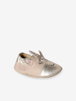 Schoenen-Baby schoenen 17-26-Baby sloffen van leer met elastiek