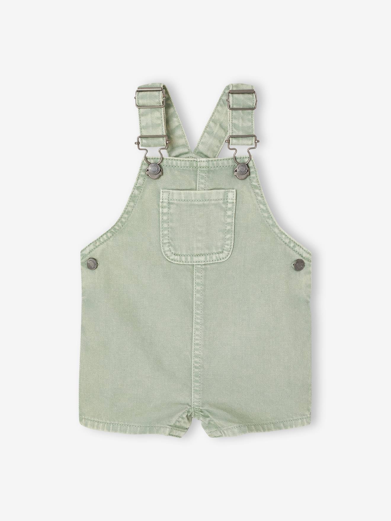 Salopet met korte broek babyjongen blauwgroen