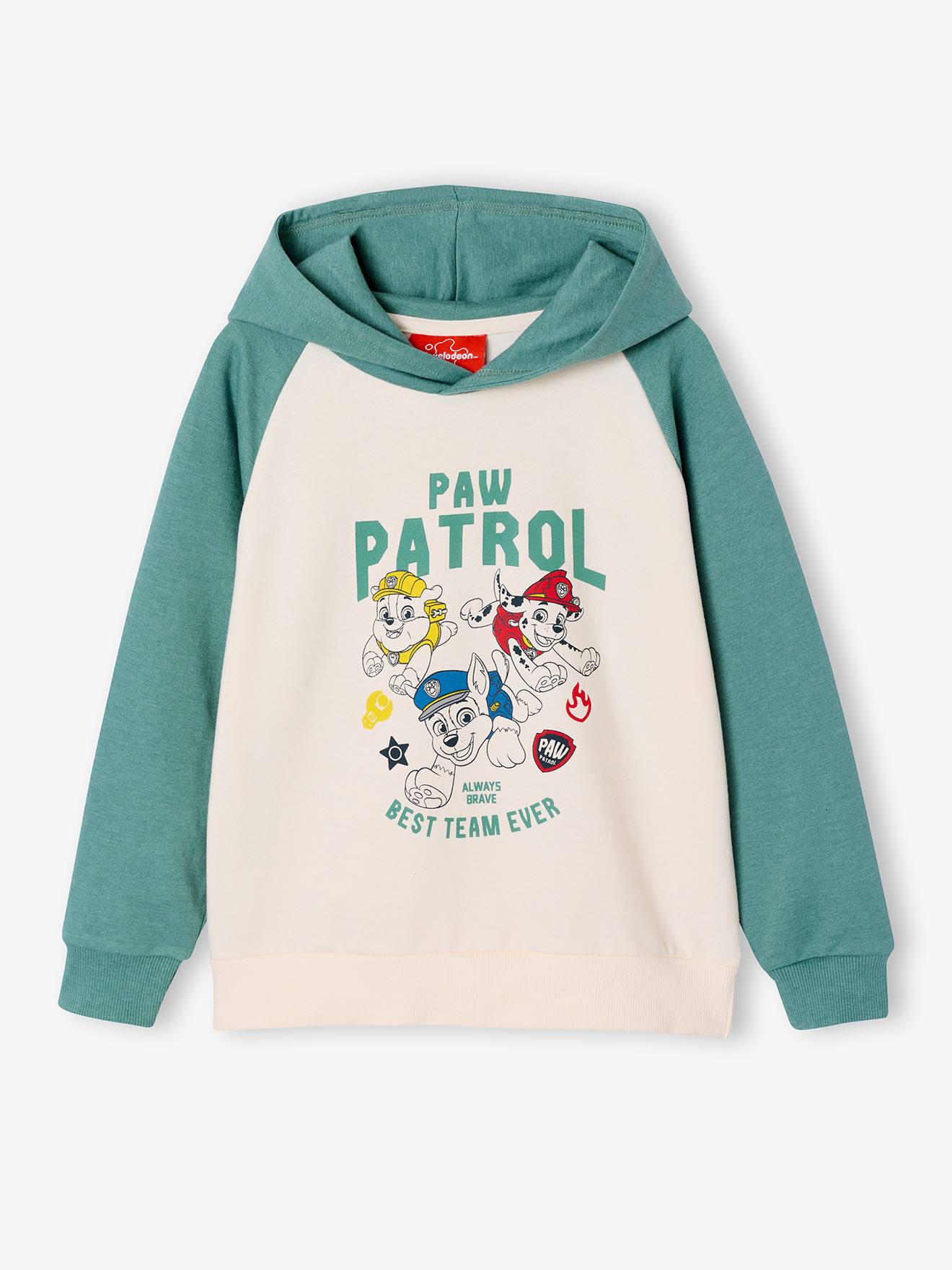 Sweater met capuchon jongen Pat patrouille saliegroen