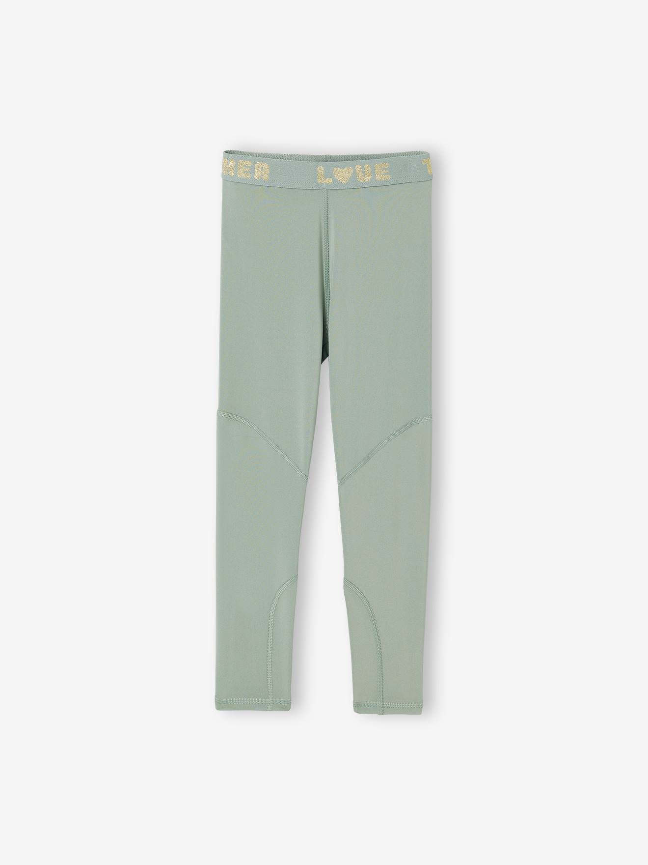 Essentiële legging voor meisjes saliegroen