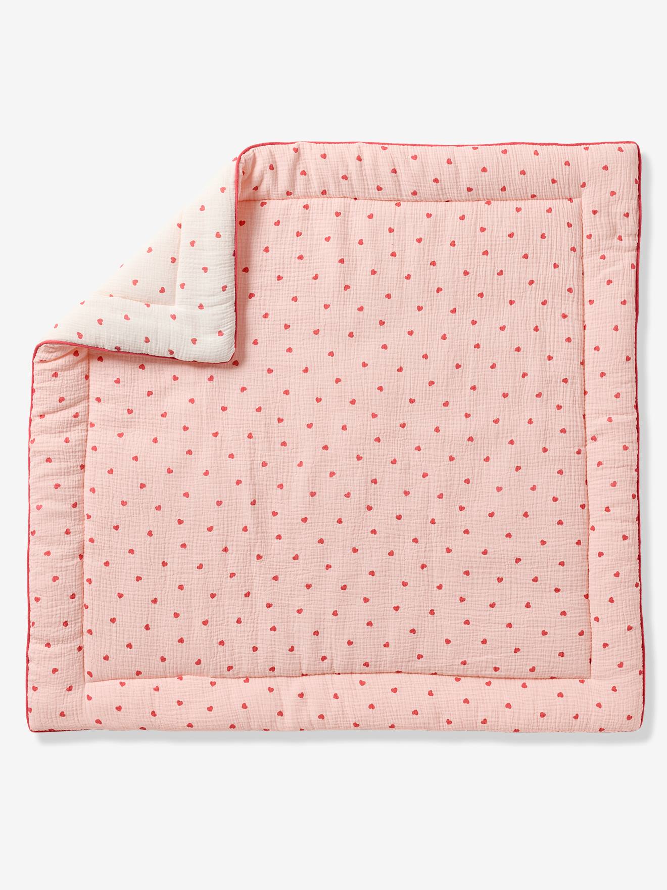 Vloermatras / Parkbodem hydrofiel katoen MIJN HART roze, bedrukt