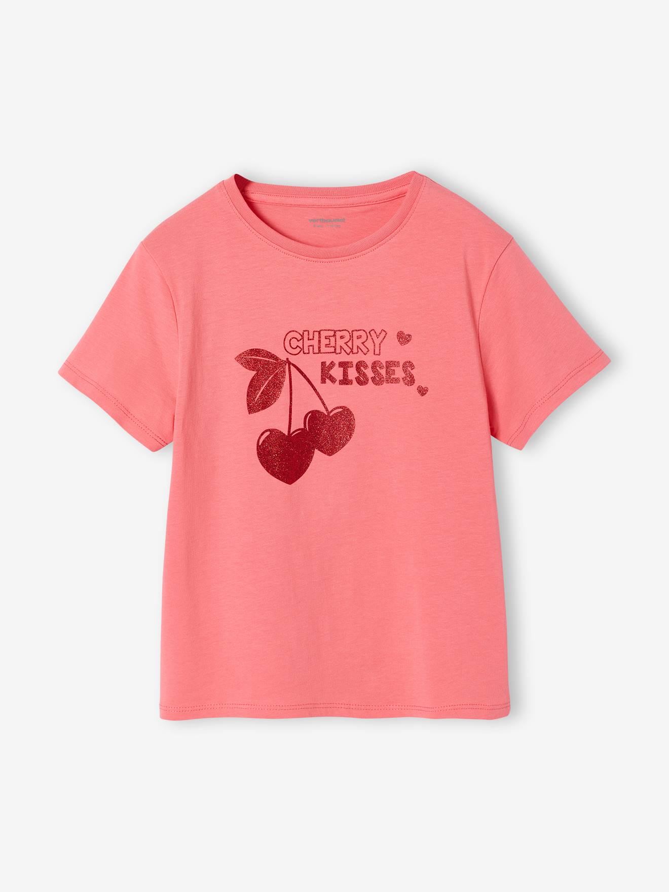 T-shirt voor meisjes met print en korte mouwen rozen