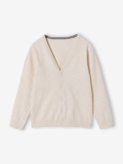 Gebreid vest met V-hals BASICS  - vertbaudet enfant