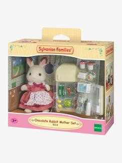 Speelgoed-Figuurtjes en fantasie-5014 - Mama chocolade konijn en koelkast SYLVANIAN FAMILIES