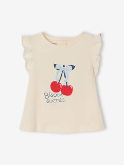 Baby-T-shirt babymeisje met fantasiepatroon van biologisch katoen