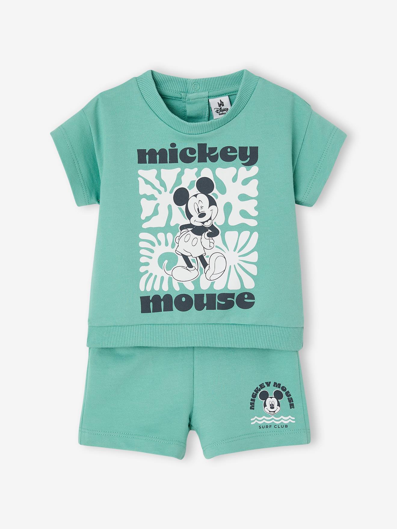 Babyset met short MICKEY mintgroen