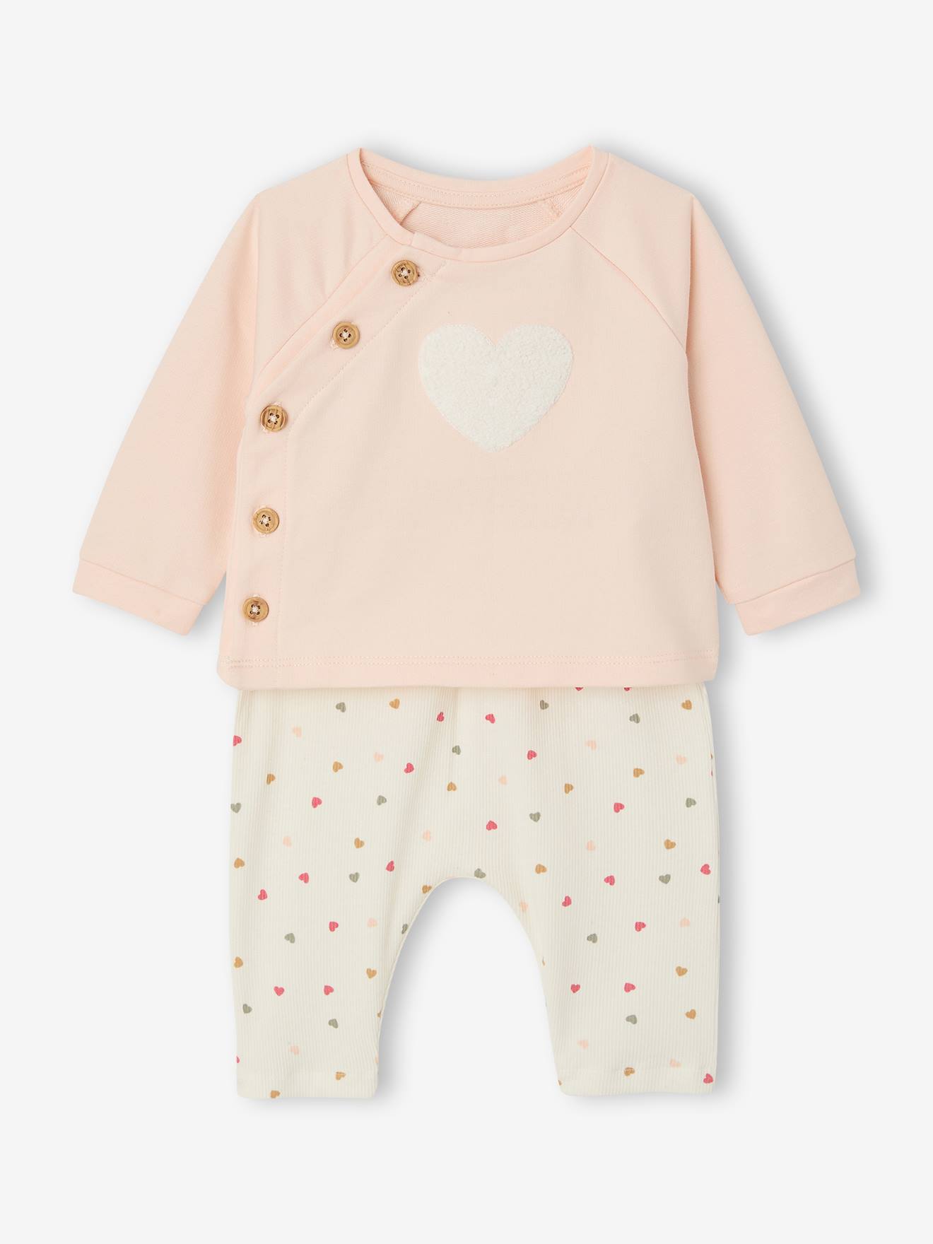 Babyset sweater en broek lichtroze