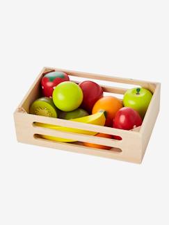 Speelgoed-Houten krat met houten fruit voor het diner